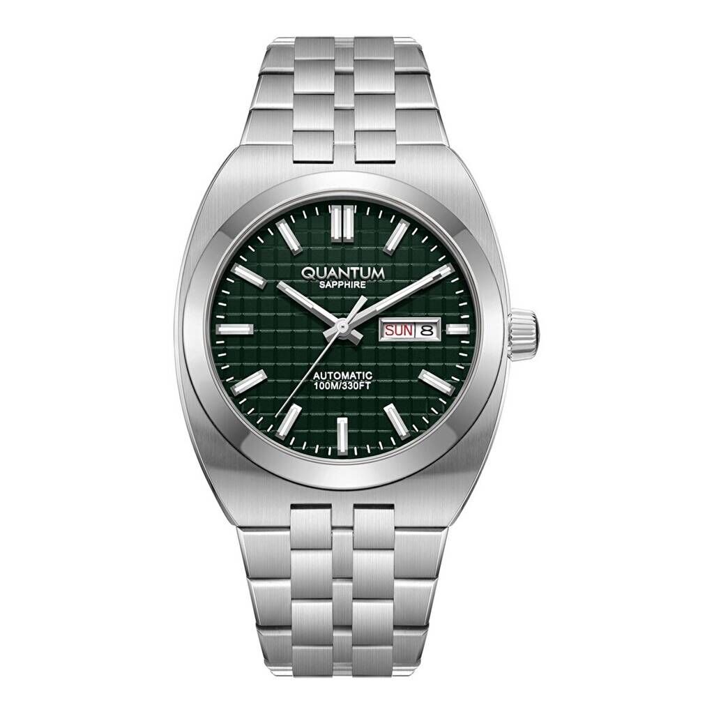Quantum QMG1256.370 Otomatik Çelik Gri Yeşil Kadran Safir Cam 10 ATM 41 mm Erkek Kol Saati