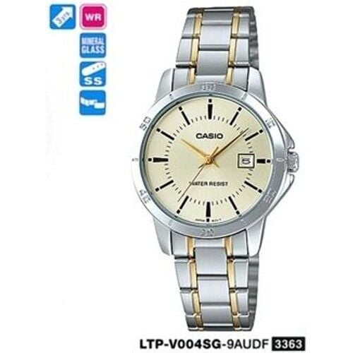 Casio LTP-V004SG-9AUDF Quartz Çelik Gri Altın Rengi 30 mm Kadın Kol Saati