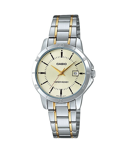 Casio LTP-V004SG-9AUDF Quartz Çelik Gri Altın Rengi 30 mm Kadın Kol Saati