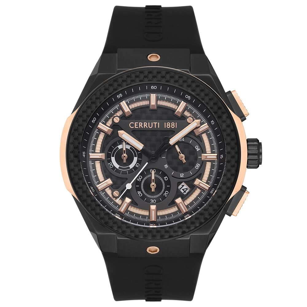 Cerruti 1881 CIWGO2112002 Quartz Sillikon Siyah 10 ATM 44 mm Erkek Kol Saati