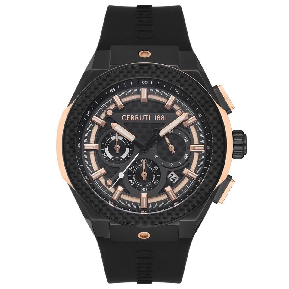 Cerruti 1881 CIWGO2112002 Quartz Sillikon Siyah 10 ATM 44 mm Erkek Kol Saati