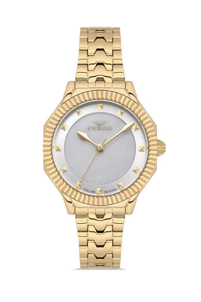 Ferro FL21632AWT-B Quartz Çelik Altın Rengi 32 mm Kadın Kol Saati