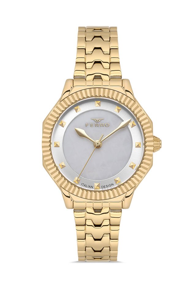 Ferro FL21632AWT-B Quartz Çelik Altın Rengi 32 mm Kadın Kol Saati
