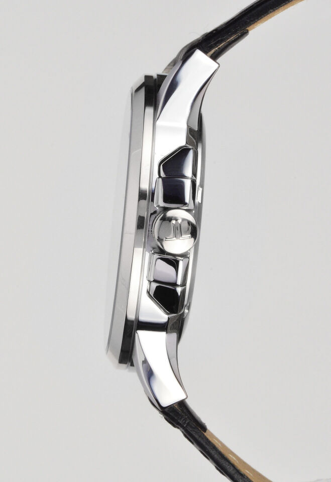 Jacques Lemans Sydney JL.1-1542G Quatz Deri Siyah Mavi Kadran 10 ATM 42 mm Erkek Kol Saati