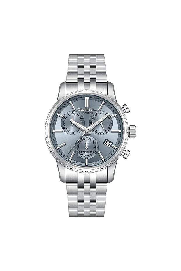 Quantum PWG1204.300 Quartz Çelik Gri Mavi Kadran 10 ATM 41 mm Erkek Kol Saati