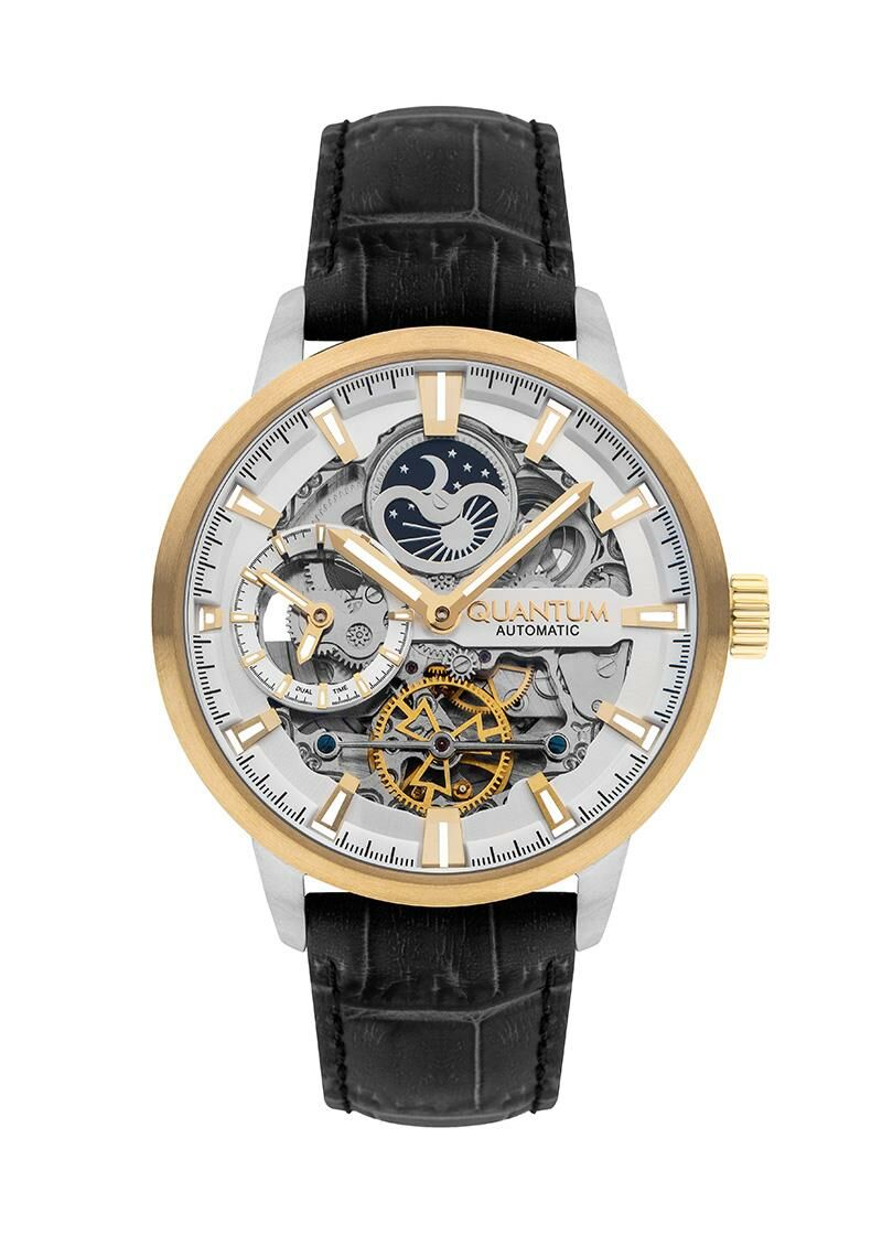 Quantum QMG1065.231 Otomatik Deri Siyah 46 mm Erkek Kol Saati