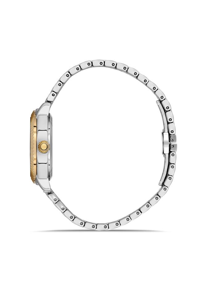 Ferro FL21632AWT-D3 Quartz Çelik Altın Gri Lacivert Kadran 32 mm Kadın Kol Saati
