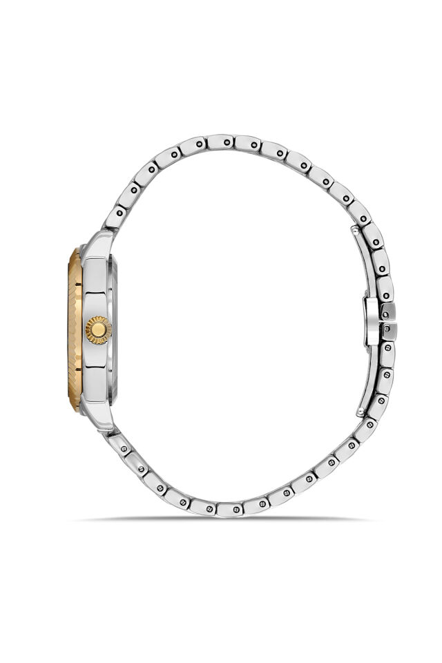 Ferro FL21632AWT-D3 Quartz Çelik Altın Gri Lacivert Kadran 32 mm Kadın Kol Saati