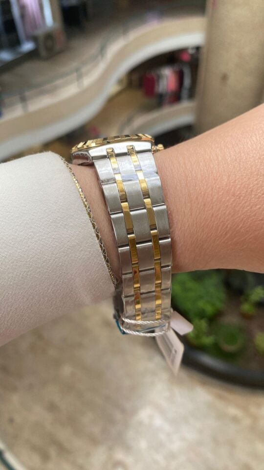 Ferro Quartz Çelik Altın/Gri 32 mm Kadın Kol Saati