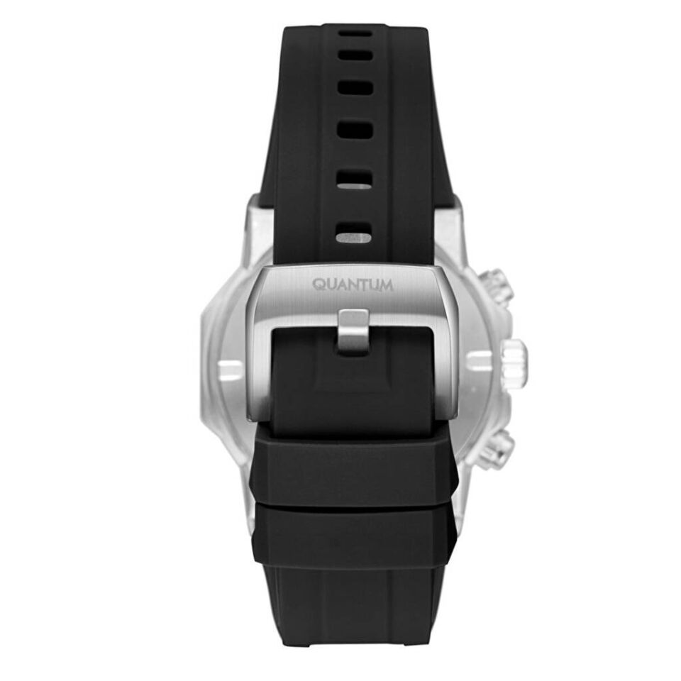 Quantum HNG1232.371 Quartz Silikon Siyah Safir 10 ATM 43 mm Erkek Kol Saati