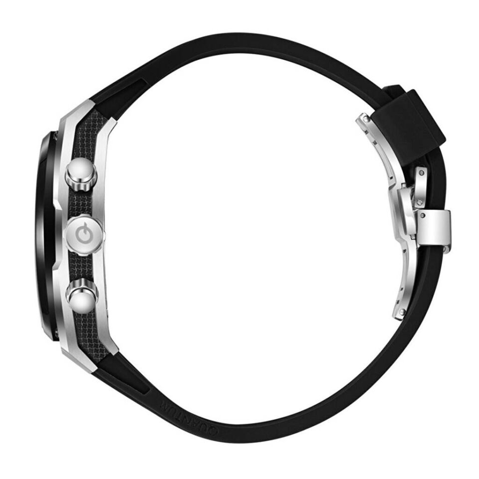 Quantum HNG1237.351 Quartz Kronograf Silikon Siyah 10 ATM 44 mm Erkek Kol Saati