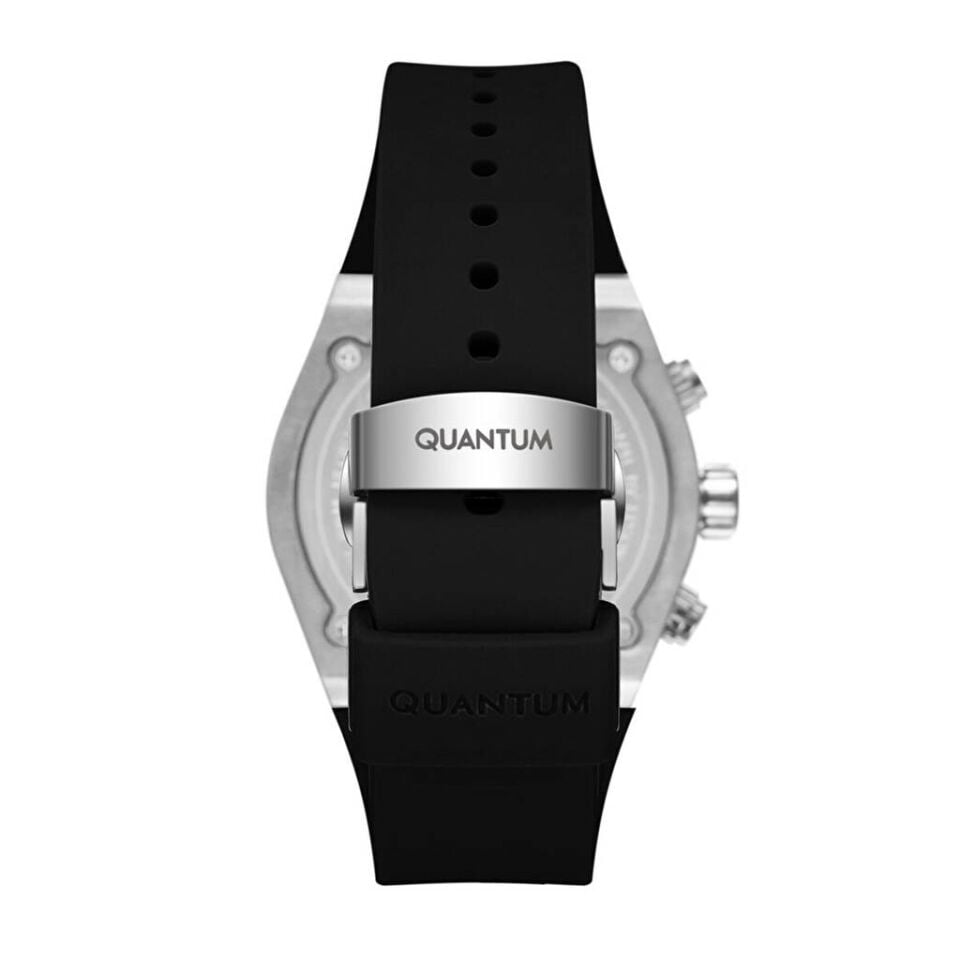 Quantum HNG1237.351 Quartz Kronograf Silikon Siyah 10 ATM 41 mm Erkek Kol Saati