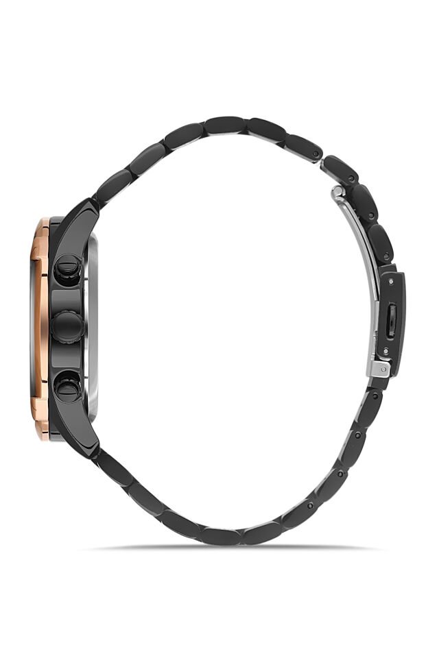 Ferro Siyah Çelik Kordon Erkek Kol Saati FM11388A-R2 Fonksiyonları Aktif 3ATM Su Geçirmez