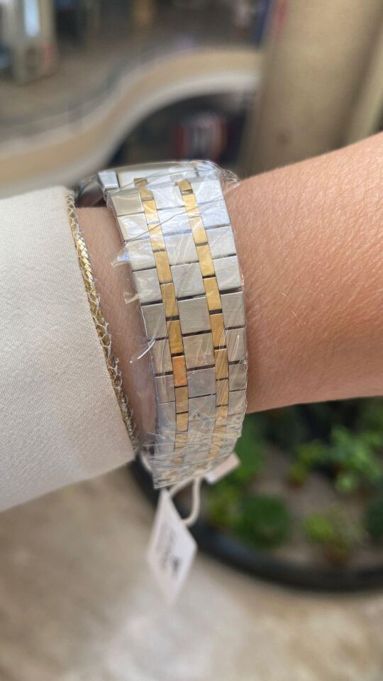 Ferro Quartz Çelik Altın/Gri Gümüş Kadran 32 mm Kadın Kol Saati