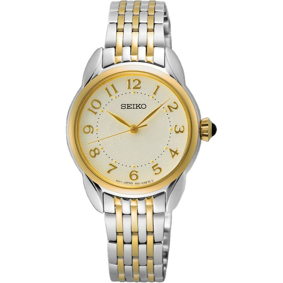 Seiko SUR562P Quartz Çelik Altın/Gri Beyaz Kadran 29 mm Kadın Kol Saati