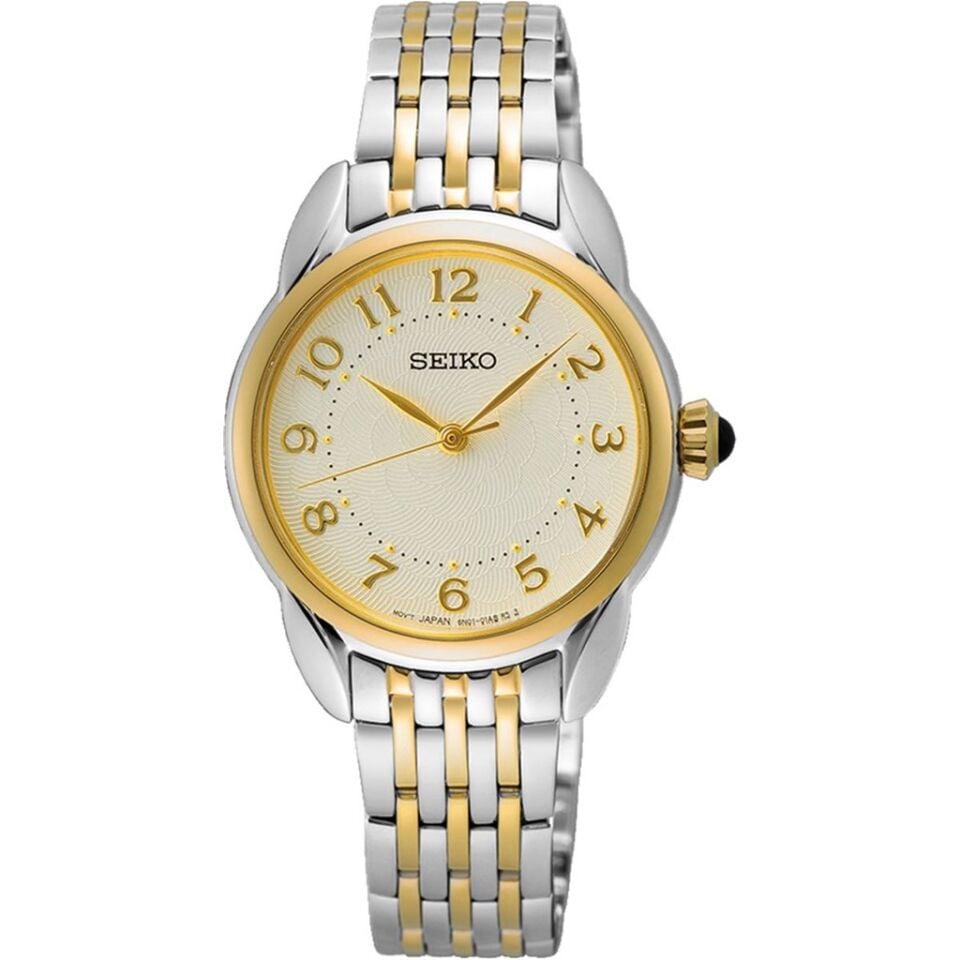 Seiko SUR562P Quartz Çelik Altın/Gri Beyaz Kadran 29 mm Kadın Kol Saati
