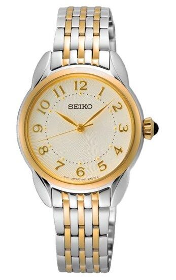 Seiko SUR562P Quartz Çelik Altın/Gri Beyaz Kadran 29 mm Kadın Kol Saati