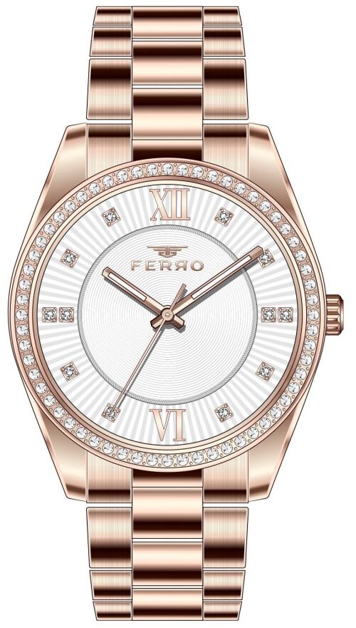 Ferro 34 mm Rose Çelik Kordon Kadın Kol Saati FL21263A-C FL21263A-C