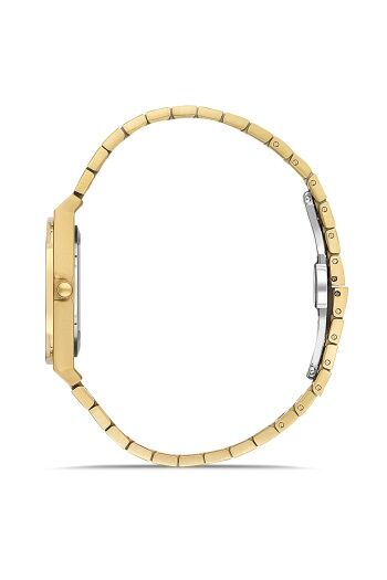 Ferro Quartz Çelik Altın Rengi Gümüş Kadran 32 mm Kadın Kol Saati