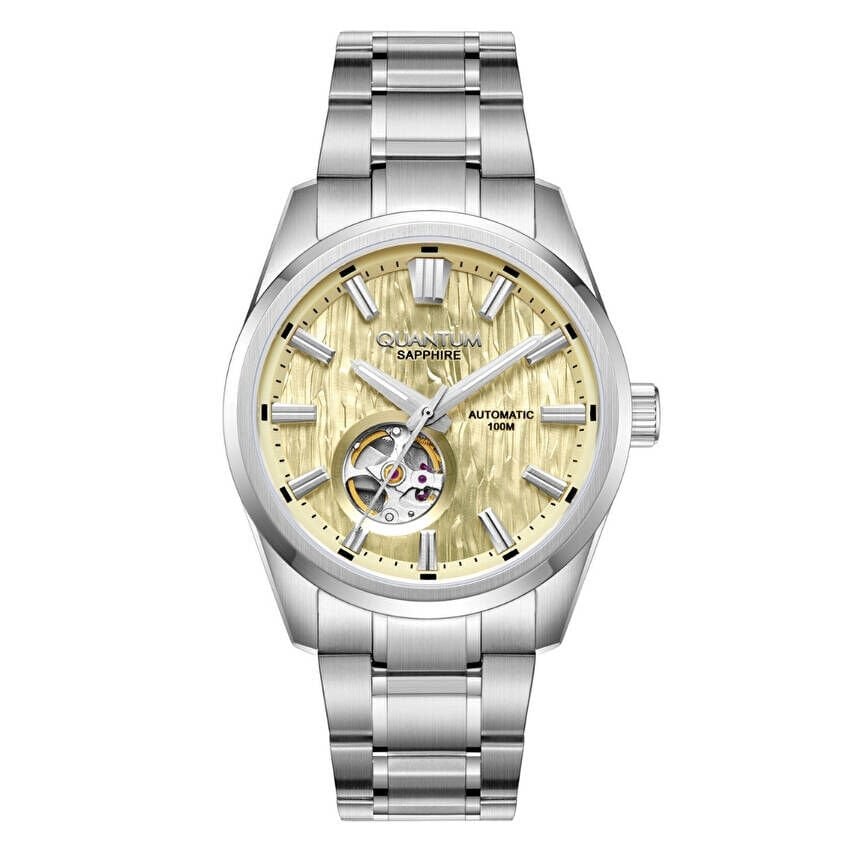 Quantum QMG1192.310 Otomatik Çelik Gri Sarı Kadran Safir Cam 10 ATM 41 mm Erkek Kol Saati