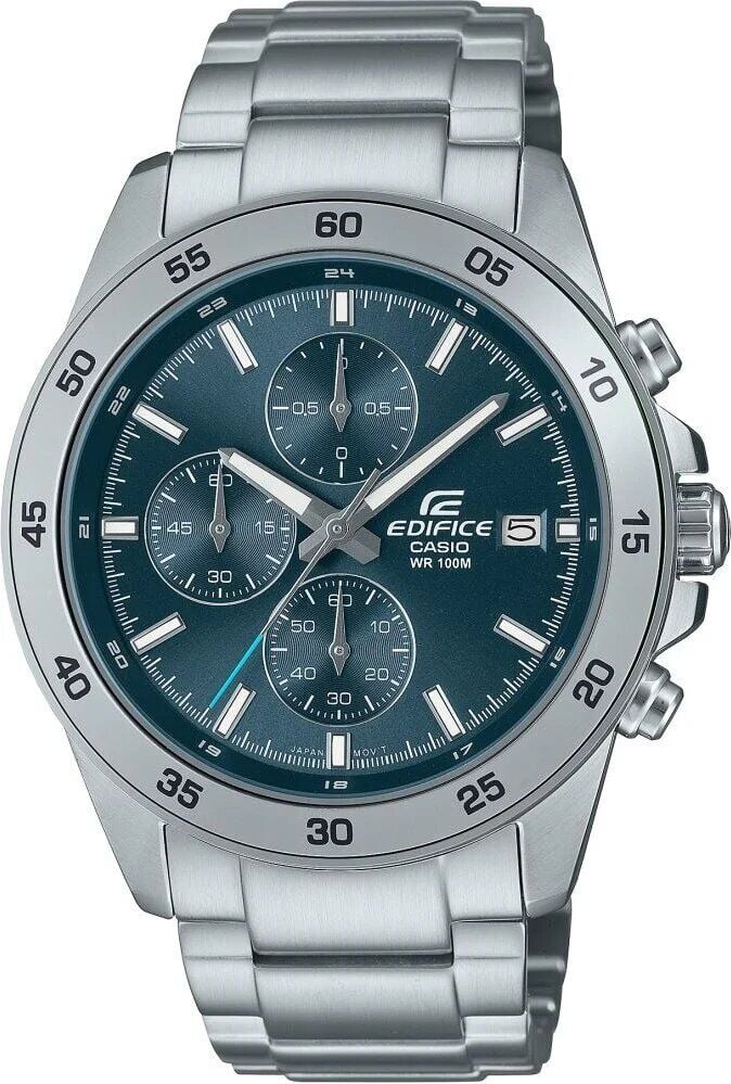 Casio EFR-526D-2AVDF Edifice Quartz Çelik Gri Lacivert Kadran 10 ATM 44 mm Erkek Kol Saati