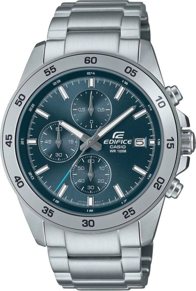 Casio EFR-526D-2AVDF Edifice Quartz Çelik Gri Lacivert Kadran 10 ATM 44 mm Erkek Kol Saati