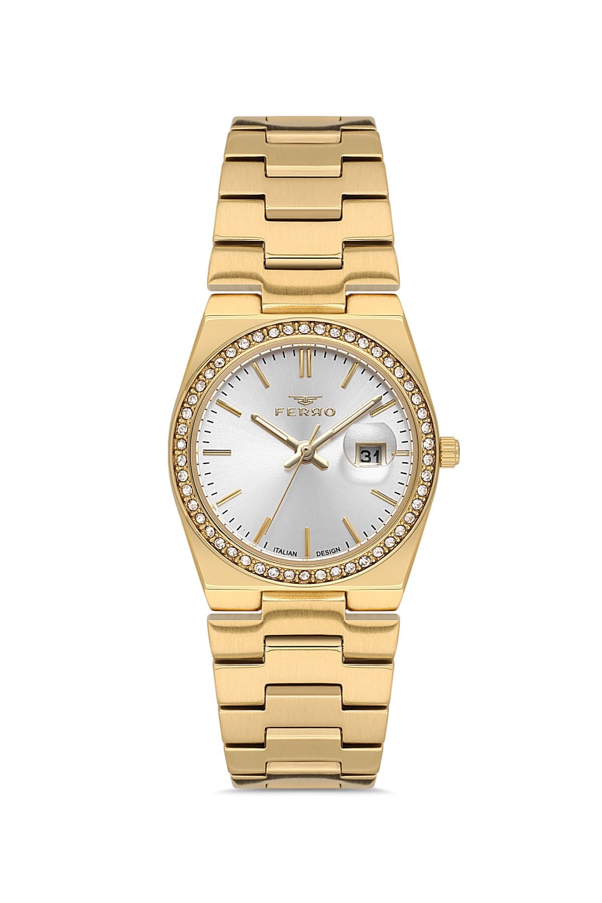 Ferro FL21596AWT-B Quartz Çelik Altın Rengi 30 mm Kadın Kol Saati