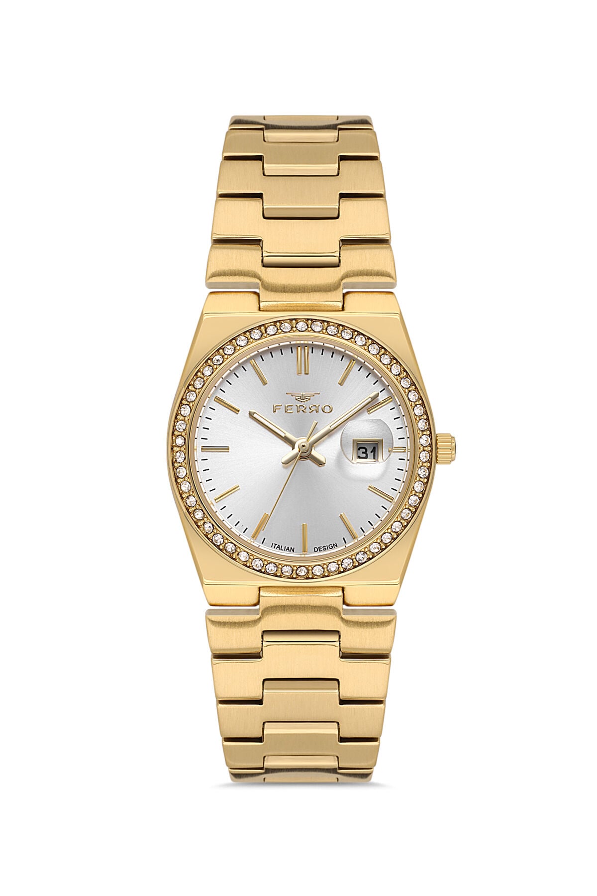 Ferro FL21596AWT-B Quartz Çelik Altın Rengi 30 mm Kadın Kol Saati