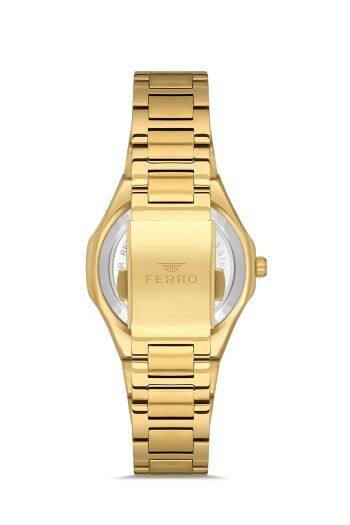 Ferro Quartz Çelik Altın Rengi 24 mm Kadın Kol Saati
