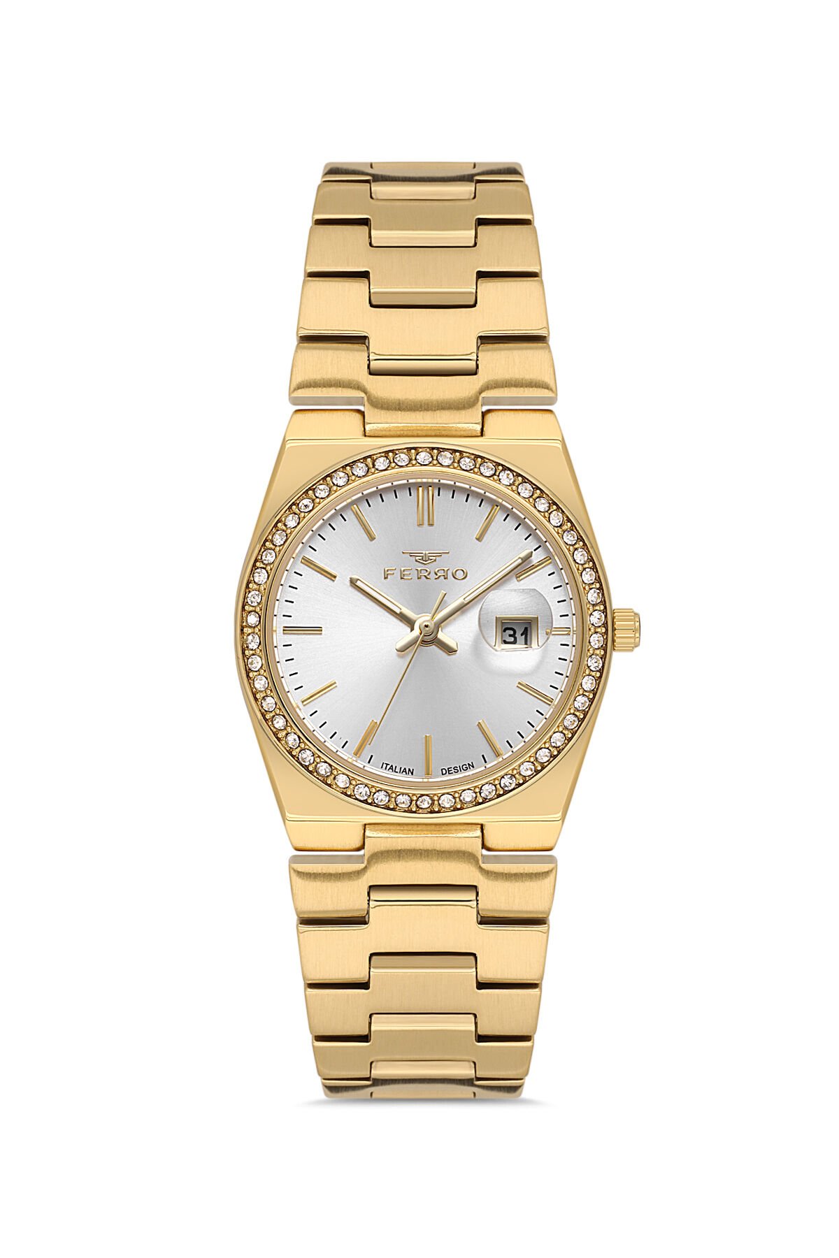Ferro FL21596AWT-B Quartz Çelik Altın Rengi 30 mm Kadın Kol Saati