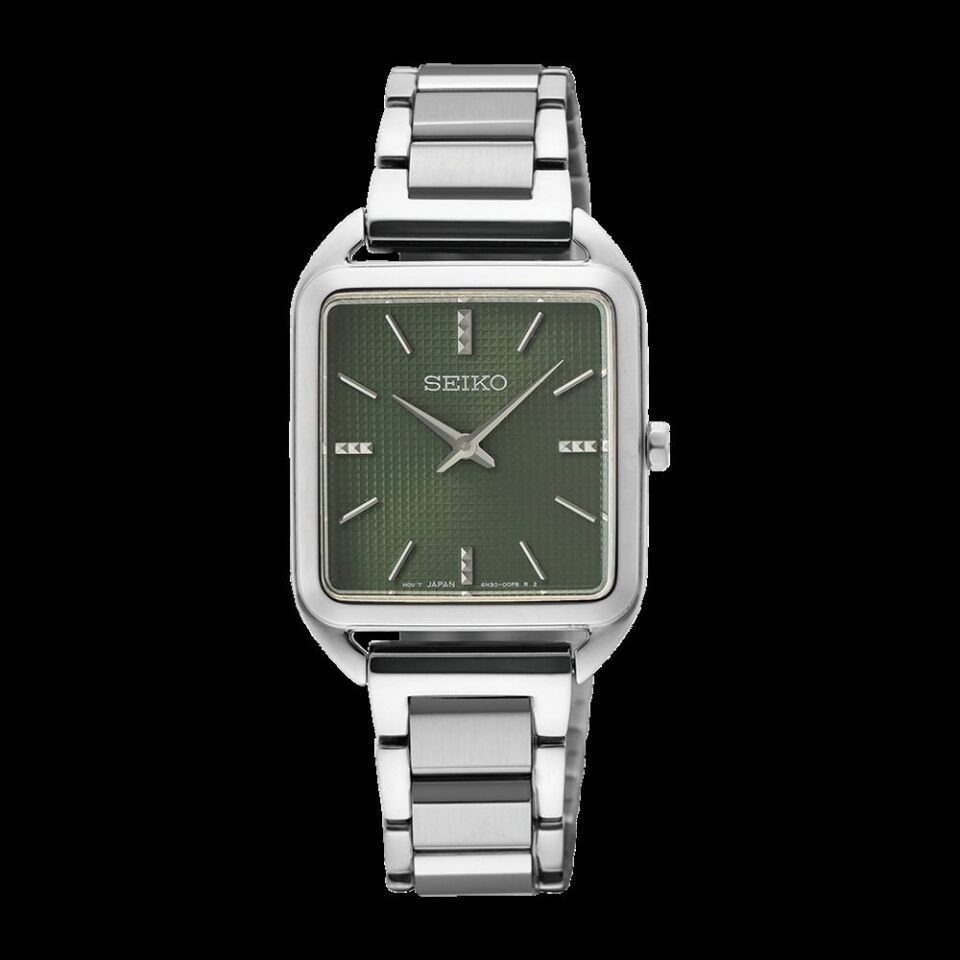 Seiko SWR075P Quartz Çelik Gri Yeşil Kadran 26 mm Kadın Kol Saati