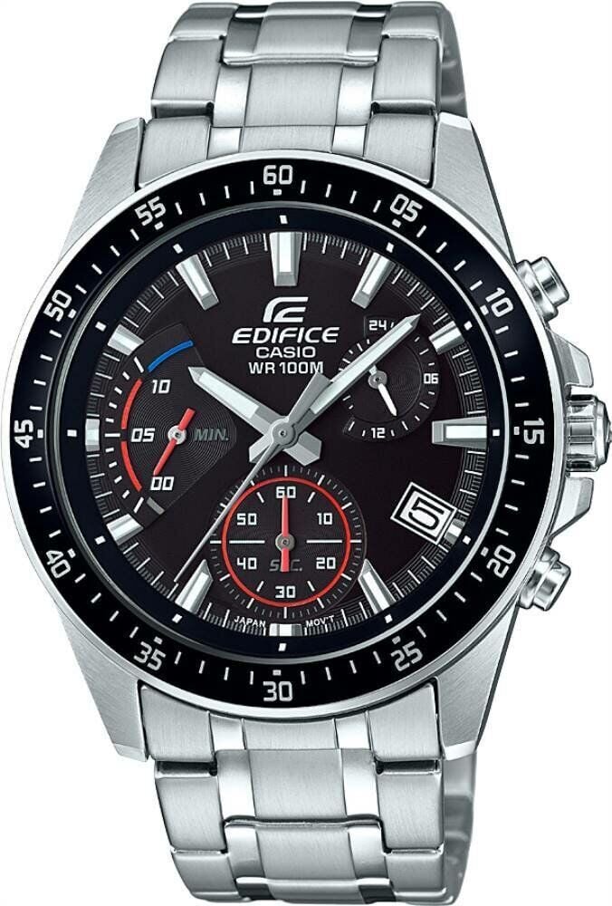 Casio EFV-540D-1AVUDF Edifice Quartz Çelik Gri Siyah Kadran 10 ATM 44 mm Erkek Kol Saati