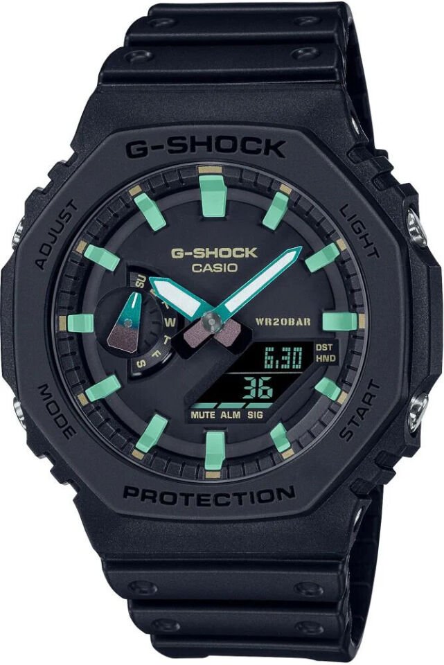 Casio GA-2100RC-1ADR Quartz Analog/Dijital Silikon Siyah 45 mm Erkek Kol Saati