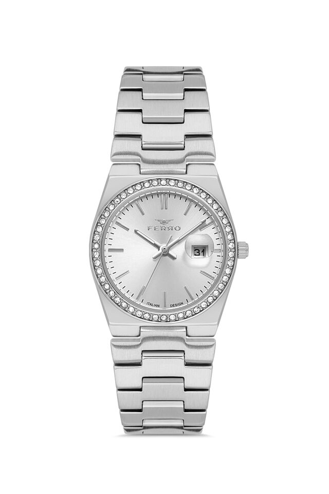 Ferro FL21596AWT-A Quartz Çelik Gri 30 mm Kadın Kol Saati