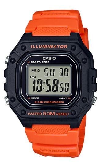 Casio W-218H-4B2VDF Quartz Silikon Turuncu 43 mm Erkek Kol Saati