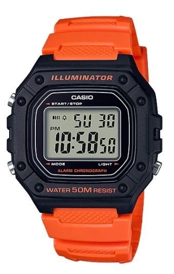 Casio W-218H-4B2VDF Quartz Silikon Turuncu 43 mm Erkek Kol Saati