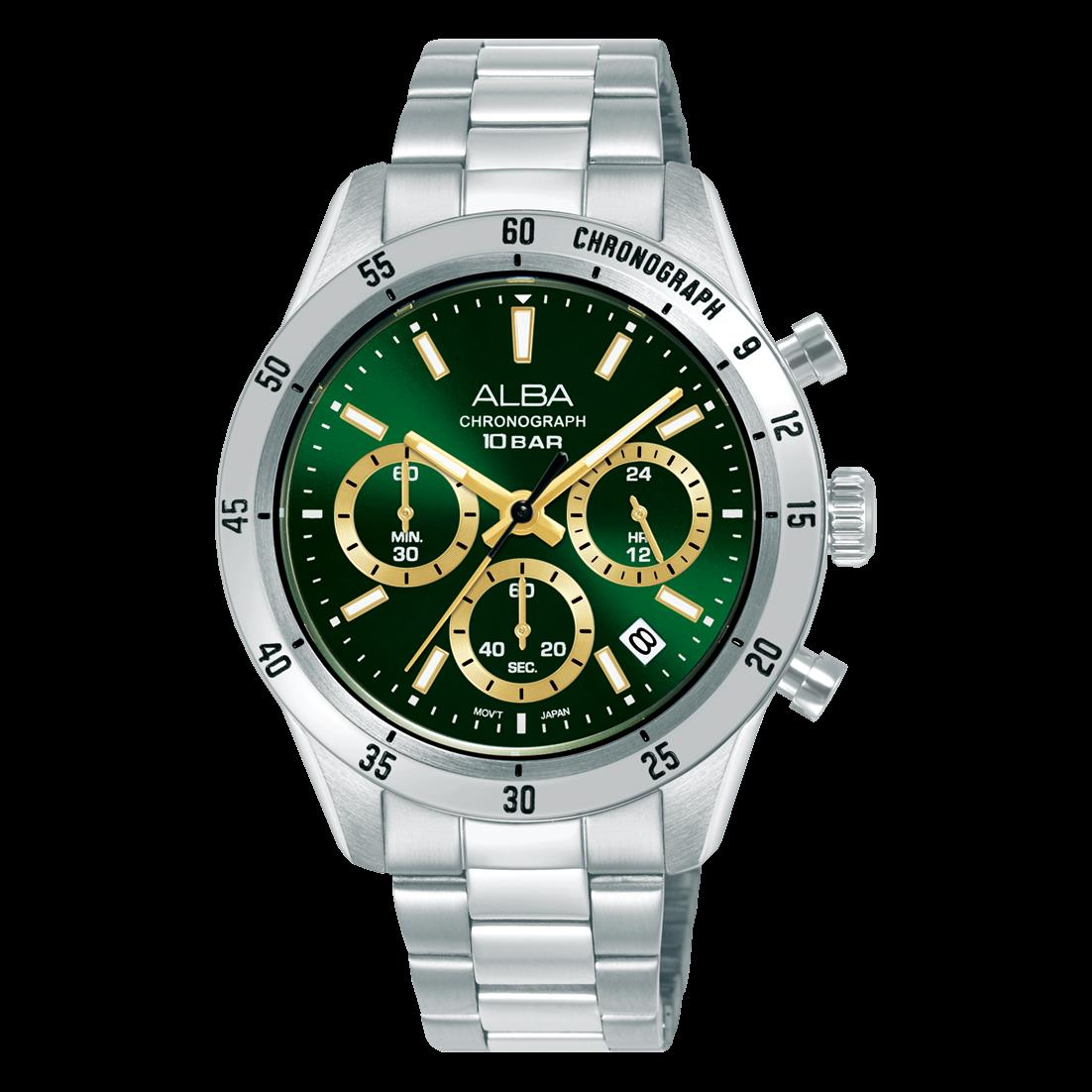 Alba AT3L23X1 Quartz Çelik Gri Yeşil Kadran 10 ATM 39 mm Erkek Kol Saati