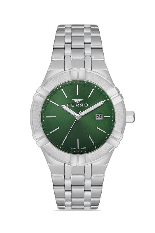 Ferro Gümüş Çelik Kordon Erkek Kol Saati F11484A-A6 3 ATM Su Geçirmez 2 Yıl Garantili Hediye Paketli