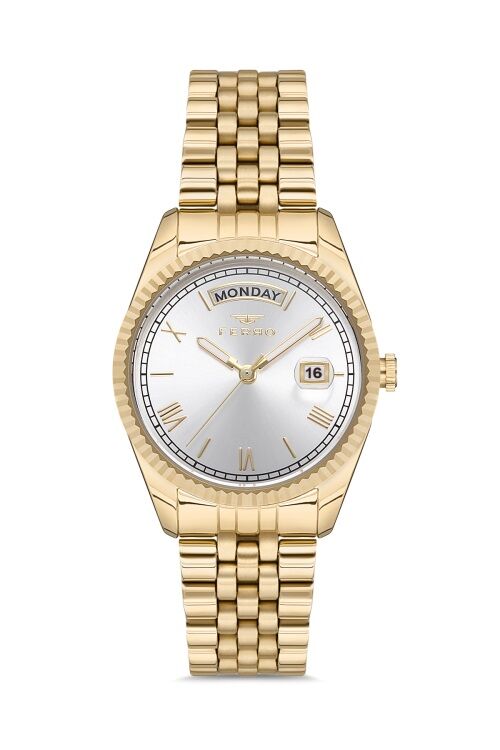 Ferro FL21131A-B Quartz Çelik Altın Rengi 35 mm Kadın Kol Saati