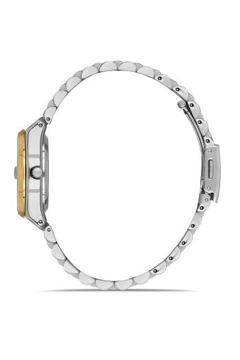 Quartz Çelik Altın/Gri Kırmızı Kadran 30 mm Kadın Kol Saati