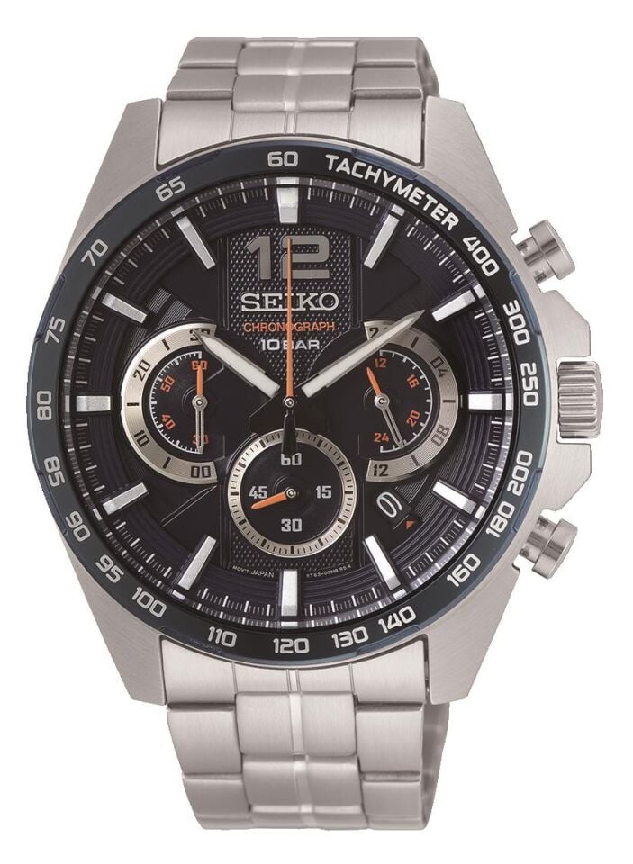 Seiko Kronograf SSB345P Quartz Çelik Gri 10ATM 44 mm Erkek Kol Saati