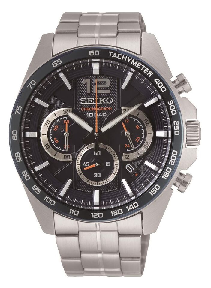 Seiko Kronograf SSB345P Quartz Çelik Gri 10ATM 44 mm Erkek Kol Saati