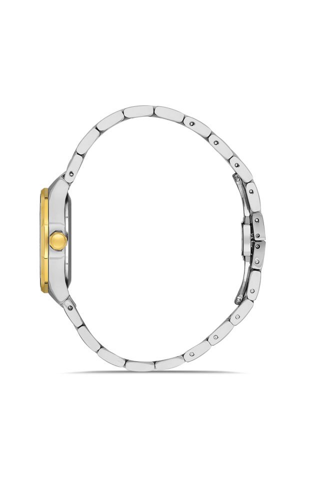 Ferro Sarı ve Gümüş Çelik Kordon Kadın Kol Saati FL43018A-D6 3ATM Su Geçirmez 2 Yıl Garantili