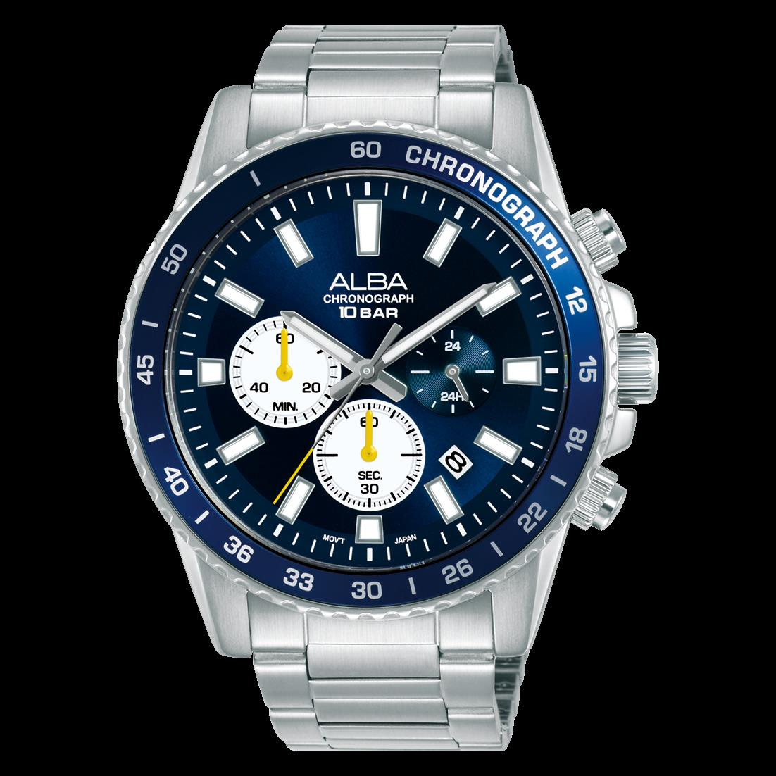 AT3L15X1  Alba Quartz Çelik Gri Lacivert Kadran 10 ATM 45 mm Erkek Kol Saati