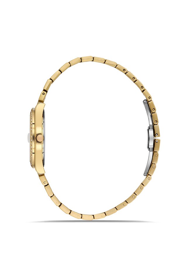 Ferro FL21596AWT-B6 Quartz Çelik Altın Rengi Yeşil Kadran 30 mm Kadın Kol Saati