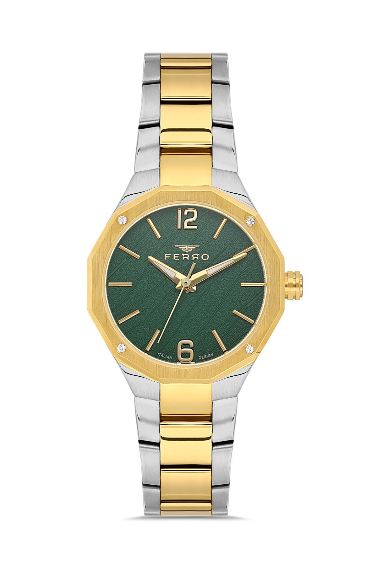 Ferro Sarı ve Gümüş Çelik Kordon Kadın Kol Saati FL43018A-D6 3ATM Su Geçirmez 2 Yıl Garantili