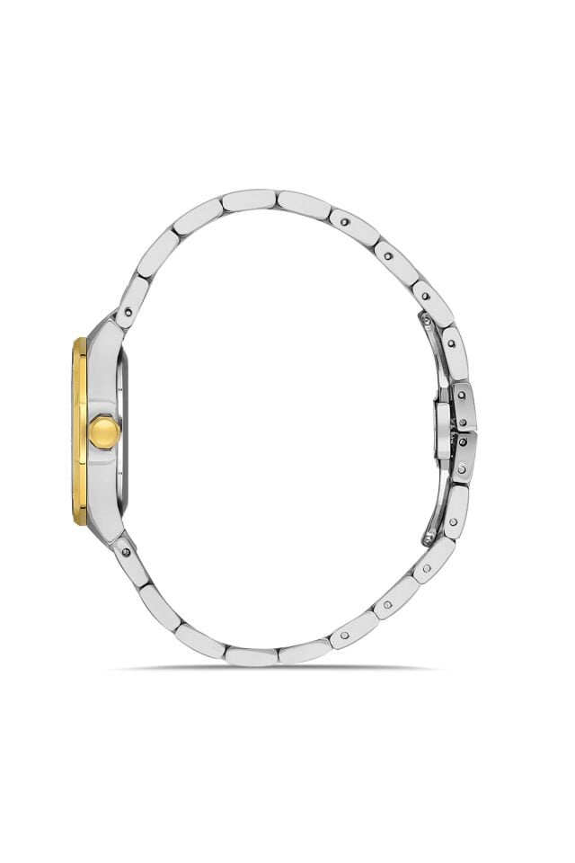 Ferro Sarı ve Gümüş Çelik Kordon Kadın Kol Saati FL43018A-D6 3ATM Su Geçirmez 2 Yıl Garantili