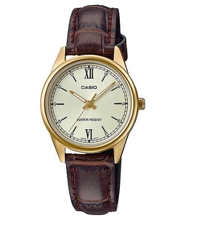 Casio LTP-V005GL-9BUDF Quartz Deri Kahverengi 28 mm Kadın Kol Saati