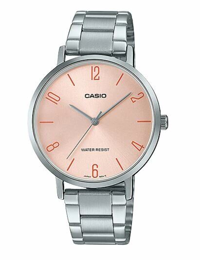 Casio LTP-VT01D-4B2UDF Quartz Çelik Gri Pembe Kadran 34 mm Kadın Kol Saati