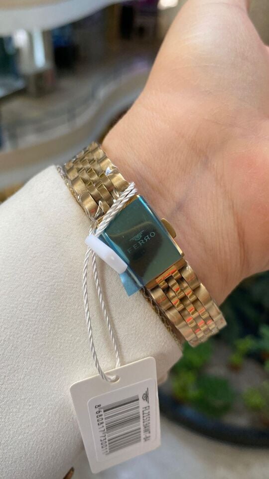 Ferro Quartz Çelik Altın Rengi 28 mm Kadın Kol Saati